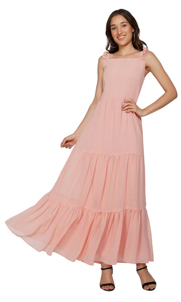 Peach Georgette Dress