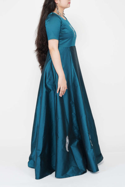 Embroidered Teal Blue gown