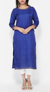Royal Blue Silk Kurti