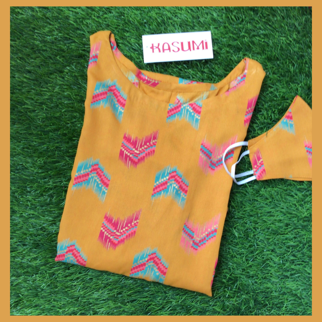 Mustard Rayon Kurti