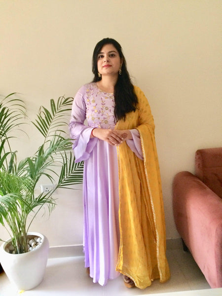 Lavender Embroidered Gown
