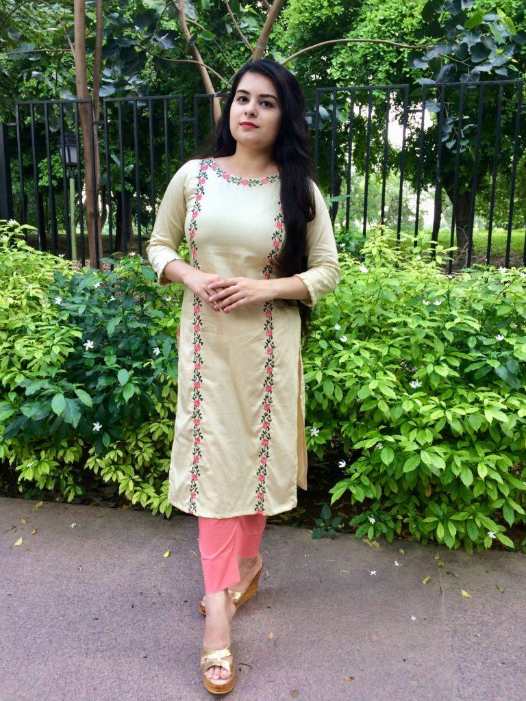 Floral Embroidered kurti