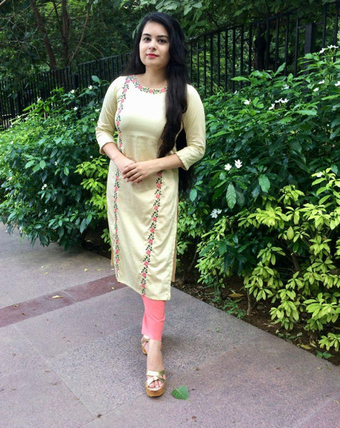 Floral Embroidered kurti