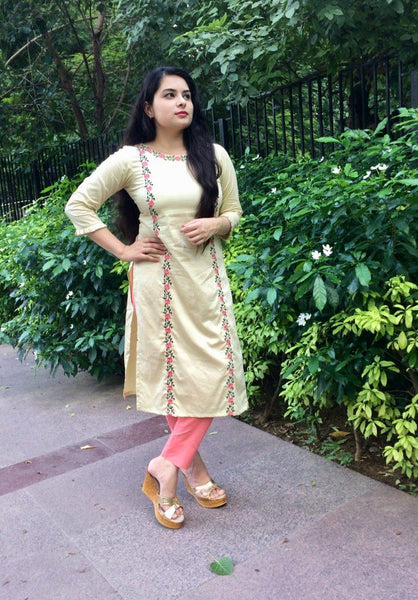 Floral Embroidered kurti