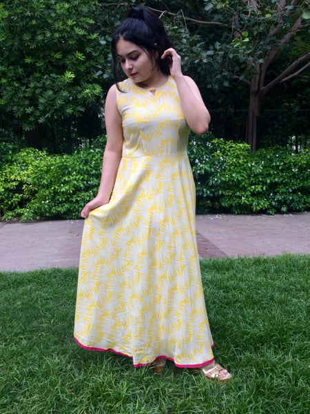 Yellow Printed Dress