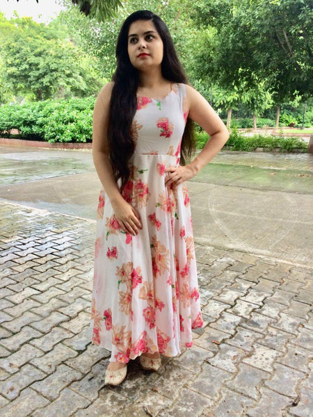  Floral Georgette Gown