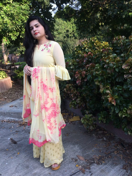 Yellow Embroidered Suit Set
