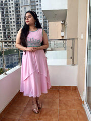 Pink Heavy Flare Dress