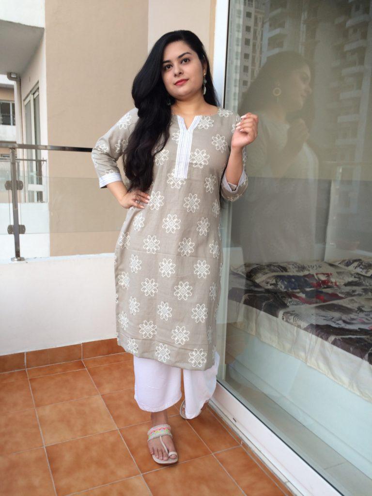 Cotton Grey Printed Kurti Pant Set, Machine Wash, Size: L at Rs 720/set in  Jaipur