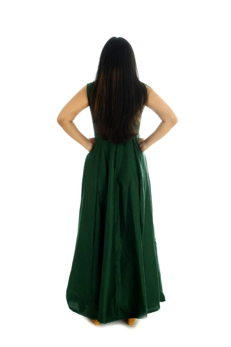 Green Silk Gown Dress
