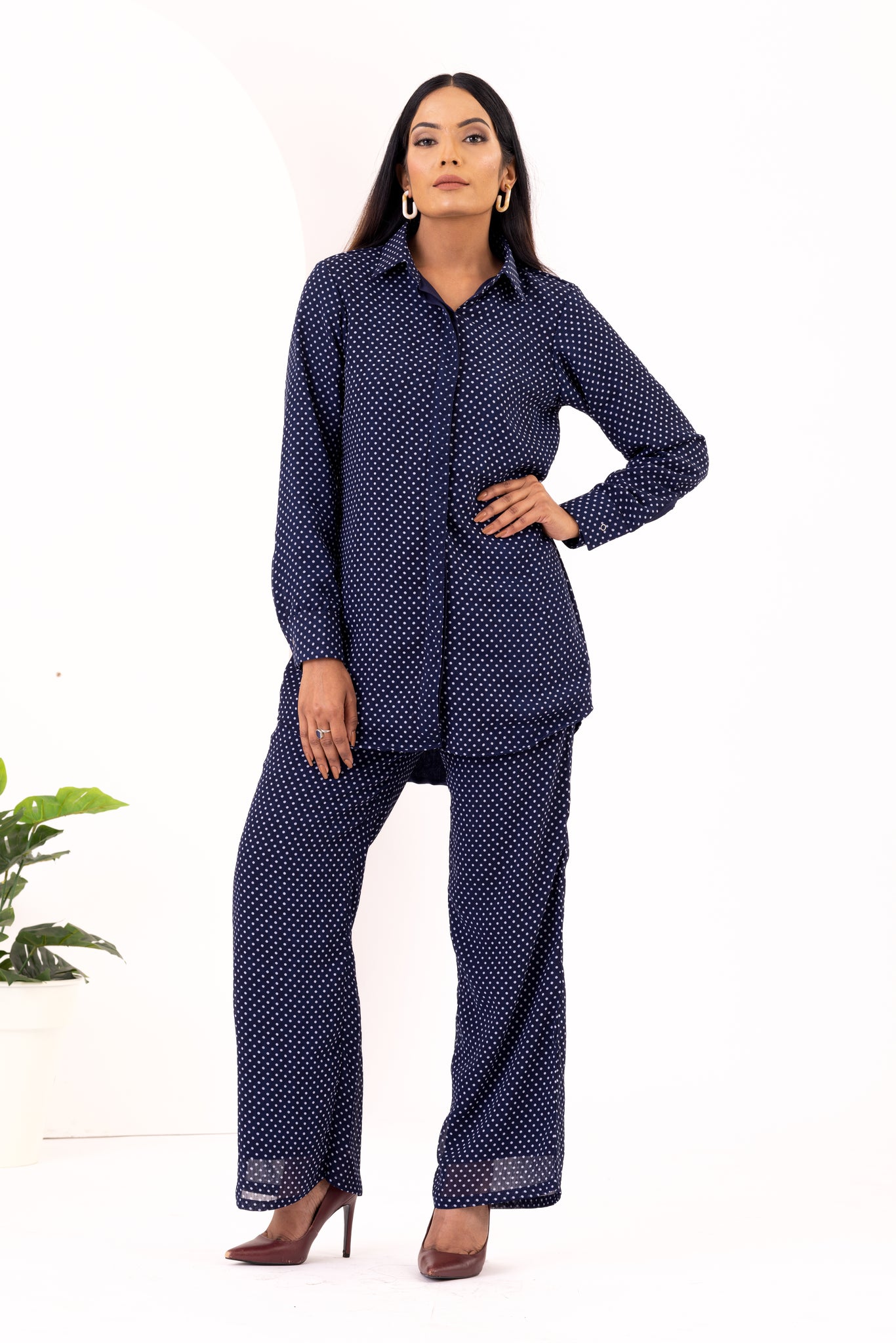 Blue Polka Co ord Set