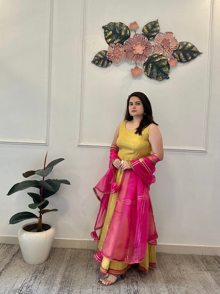 Golden silk anarkali