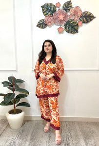Peach floral co ord set