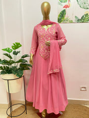 Pink embroidered anarkali - kasumi.in