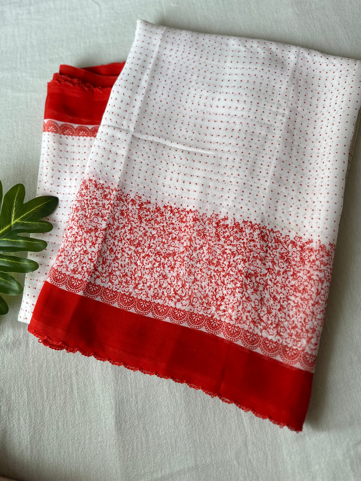 Printed red georgette saree - kasumi.in