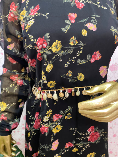 Black nyra cut kurti set