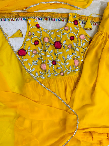 Yellow georgette dress