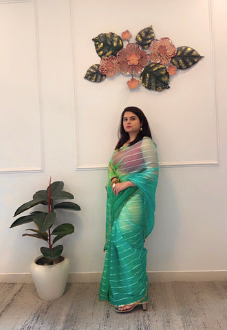 Peacock organza saree