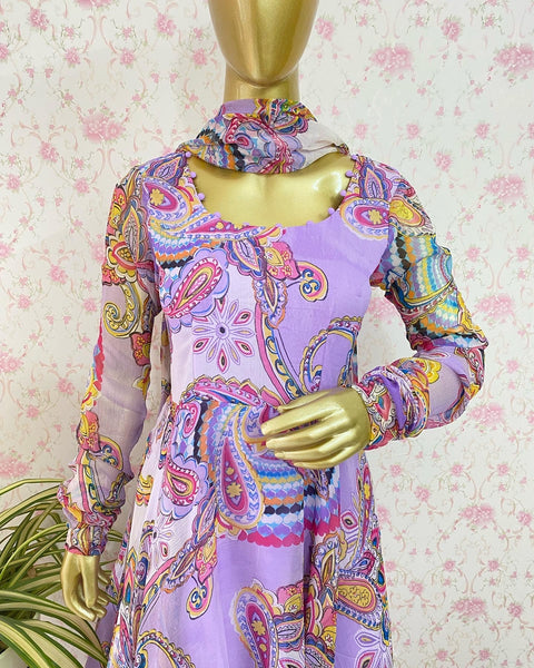 Lavender printed dress