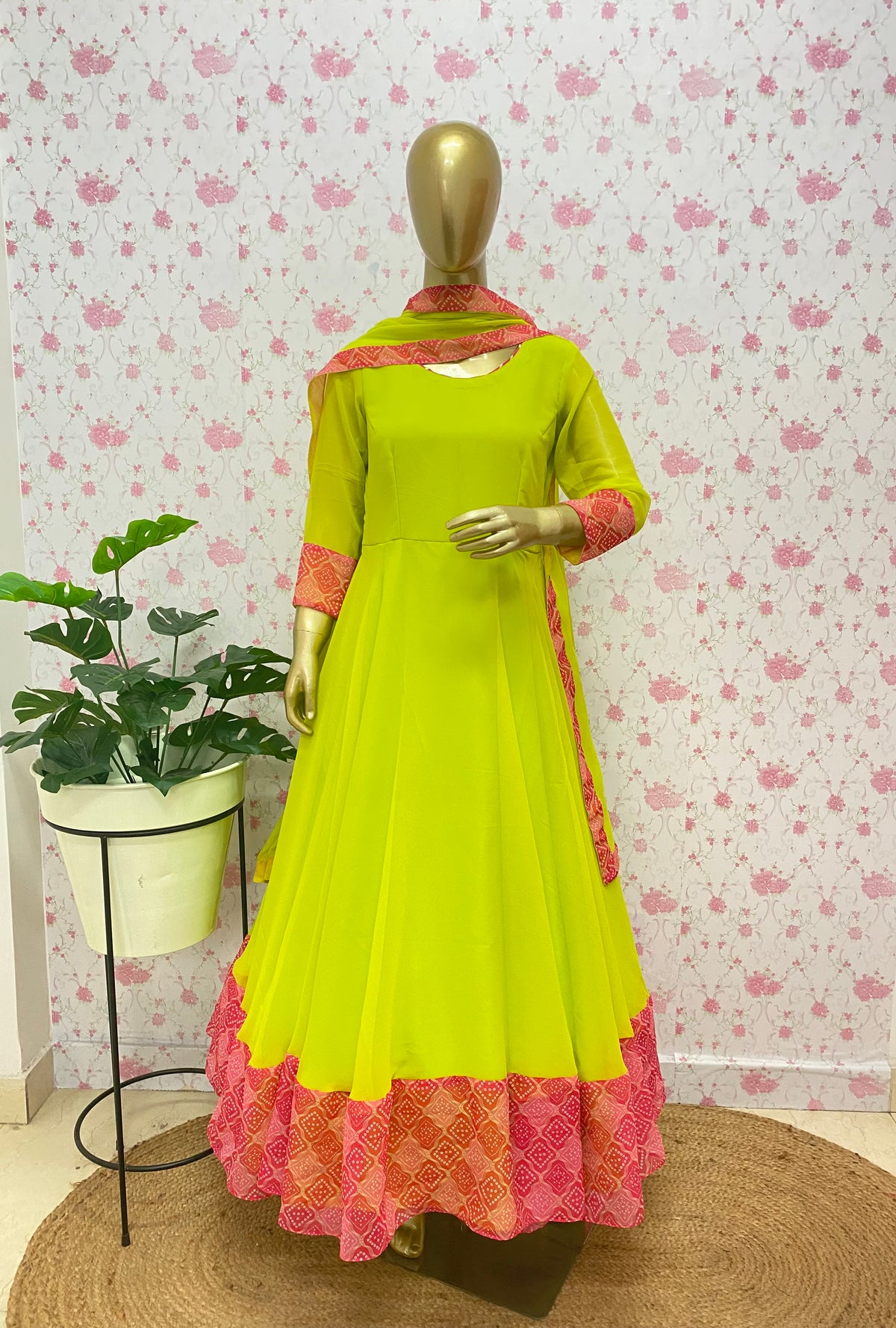 Parrot green anarkali - kasumi.in