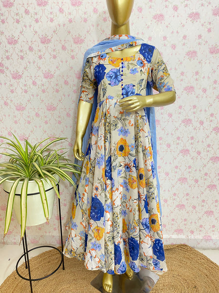 Digital printed floral dress