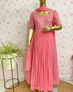 Peach georgette dress