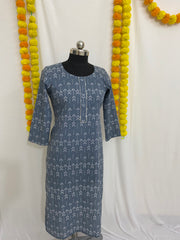 Grey cotton kurti - kasumi.in