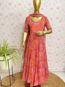 Orange anarkali