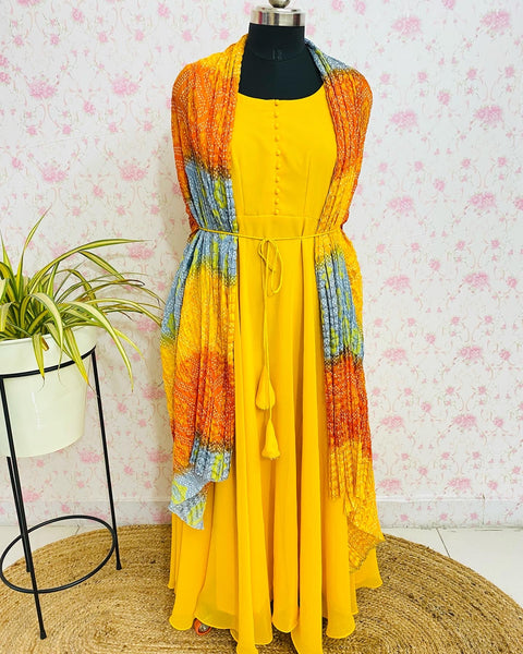 Yellow georgette dress