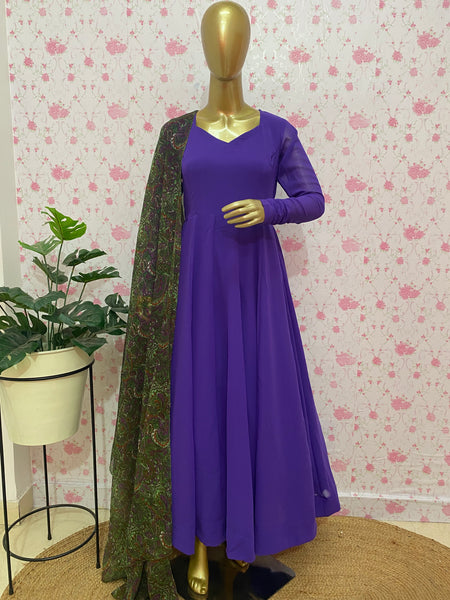 Violet georgette anarkali