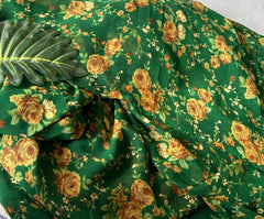 Green floral printed georgette saree - kasumi.in