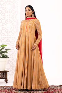 Almond striped anarkali