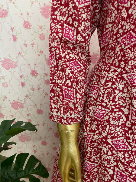 Apple red cotton anarkali