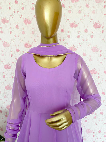 Lavender solid anarkali