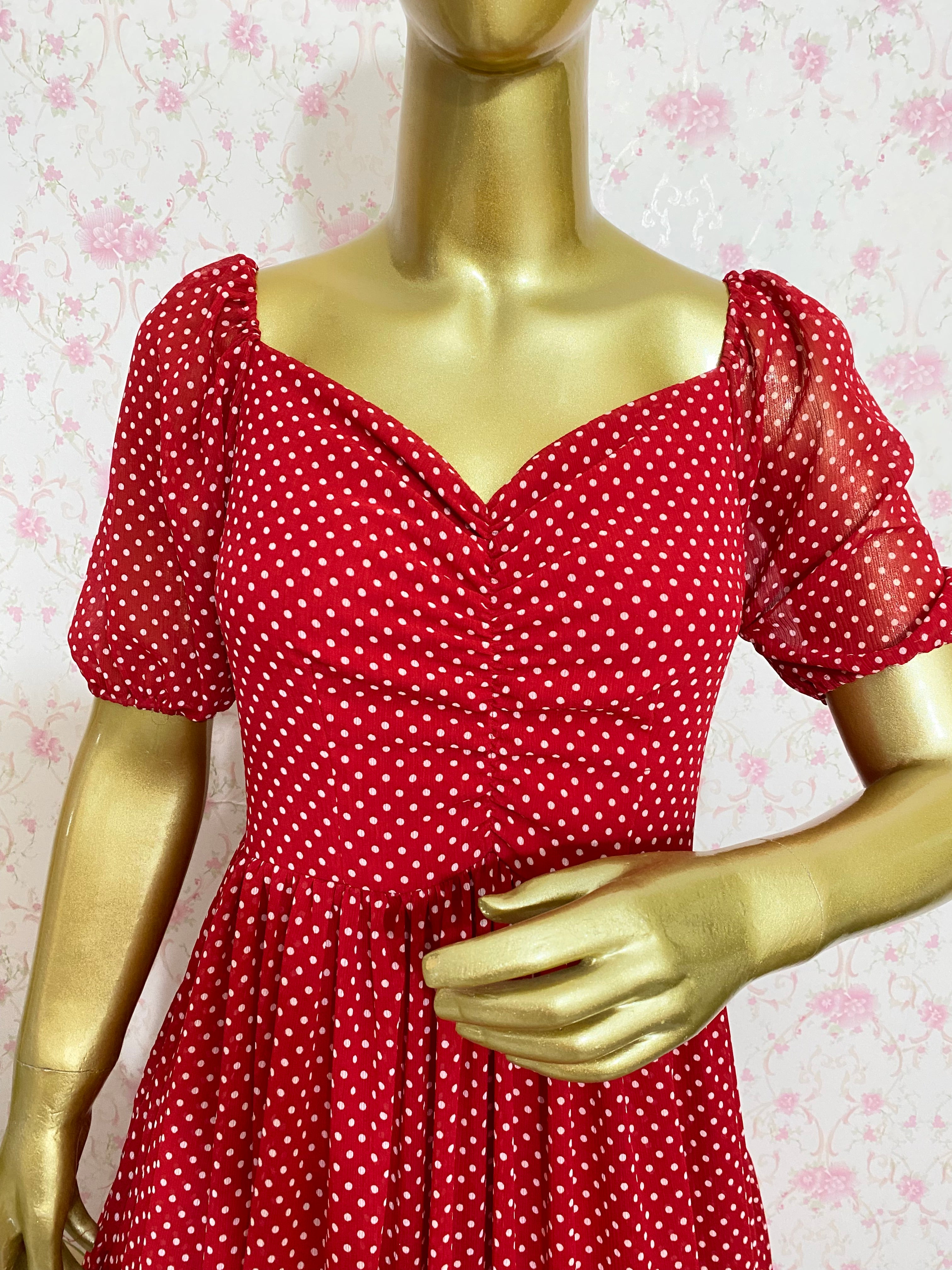 Red polka dress - kasumi.in