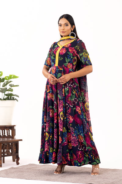 Floral georgette anarkali