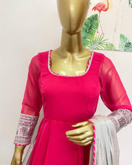 Pink georgette dress - kasumi.in