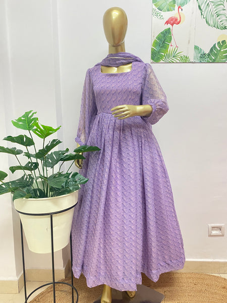 Lavender chiffon dress