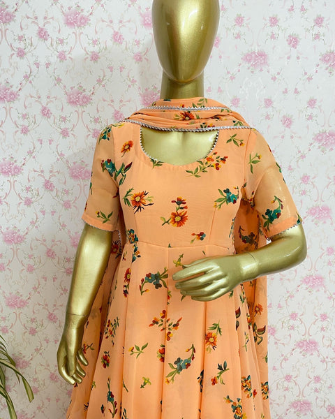 Peach chiffon dress