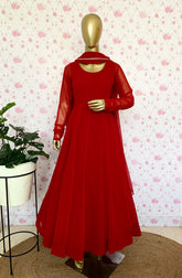 Red solid anarkali