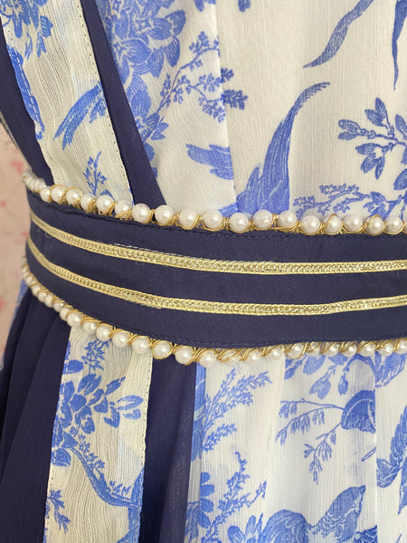 White printed party-wear anarkali set