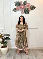 Mehndi chiffon anarkali kurti - kasumi.in