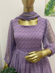 Lavender chiffon dress - kasumi.in