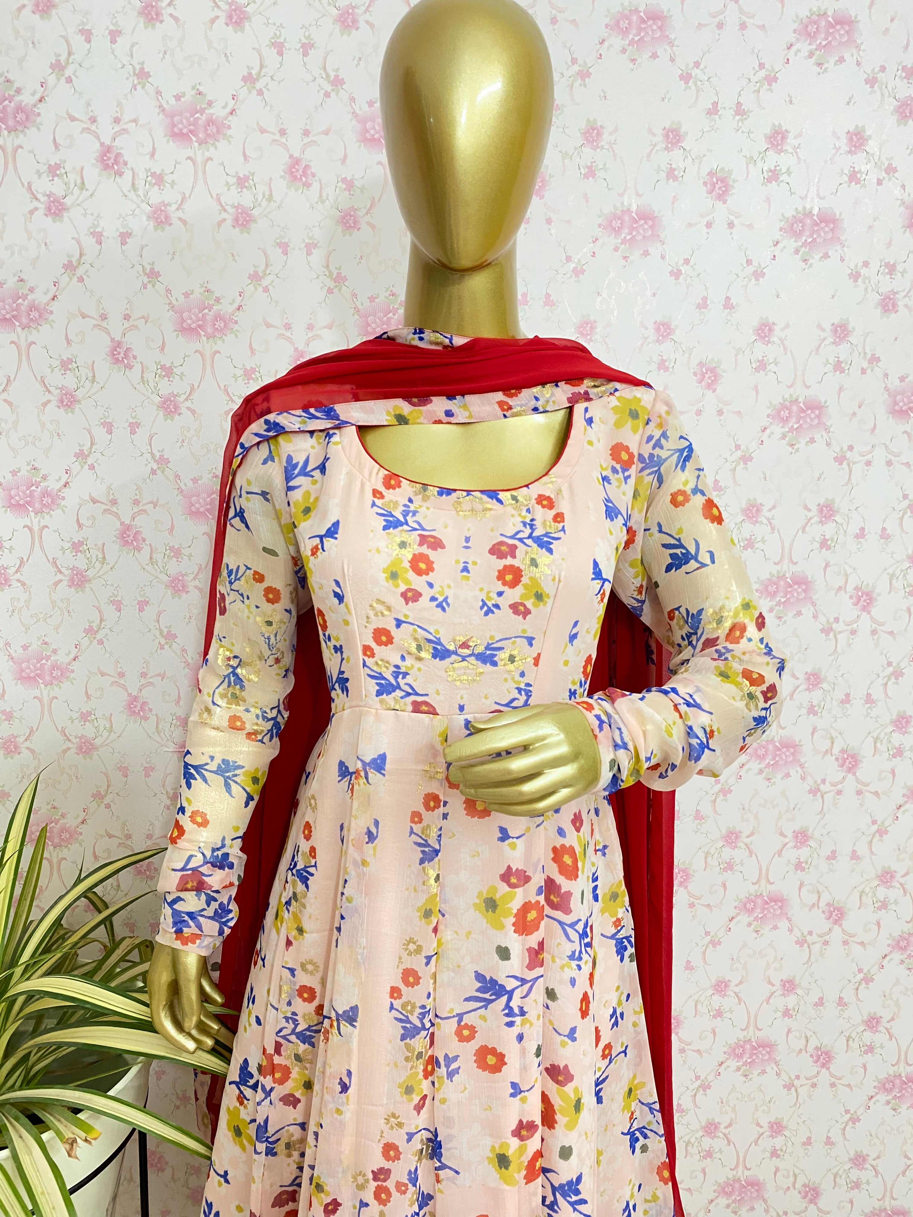 Spring Tale floral chiffon dress