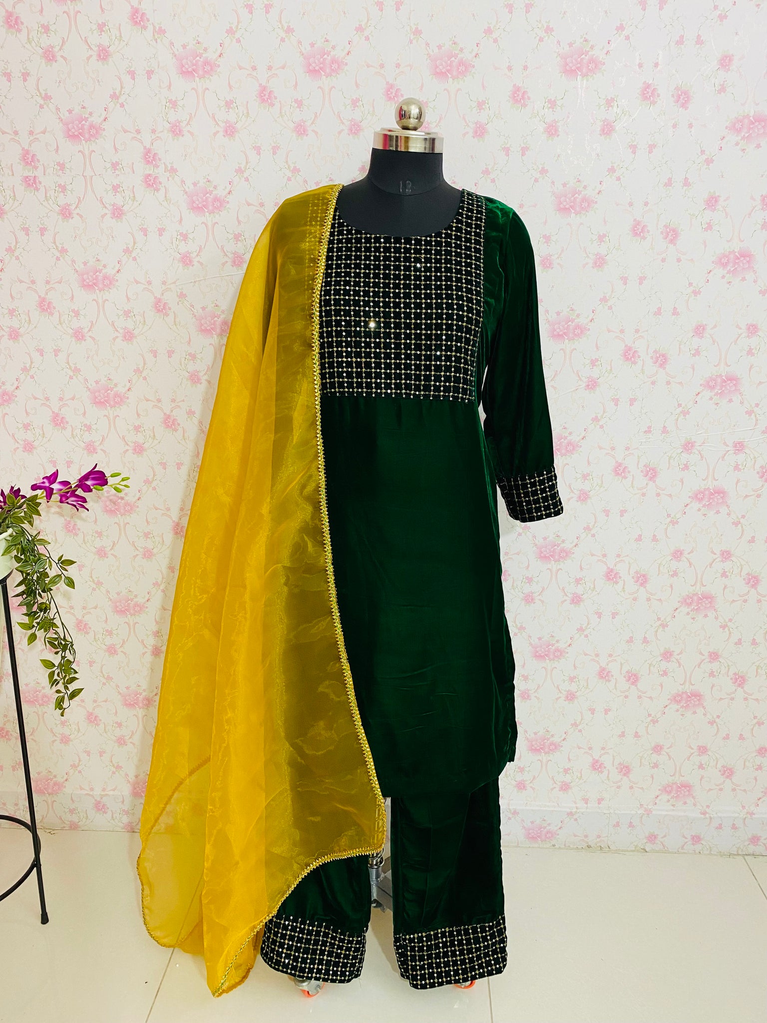 Emerald green suit set