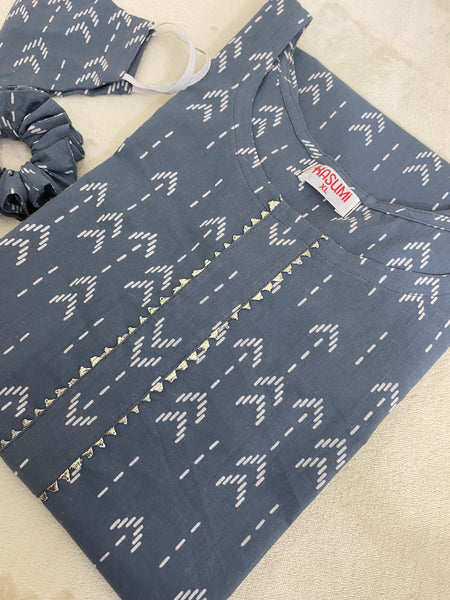 Grey cotton kurti