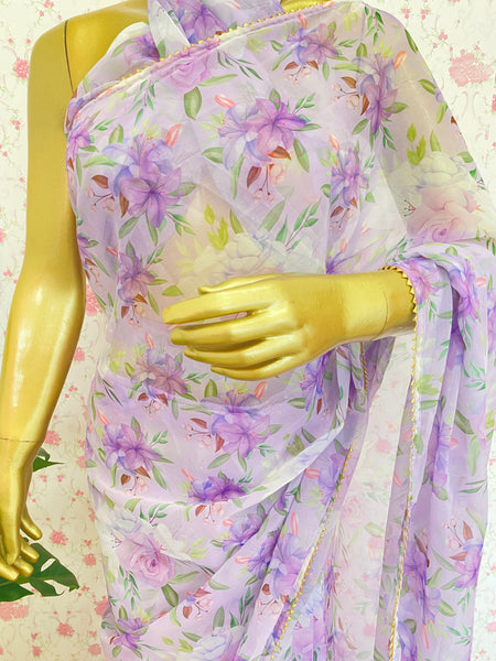 Lilac pre drape saree