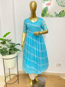 Tie dye blue kurti set