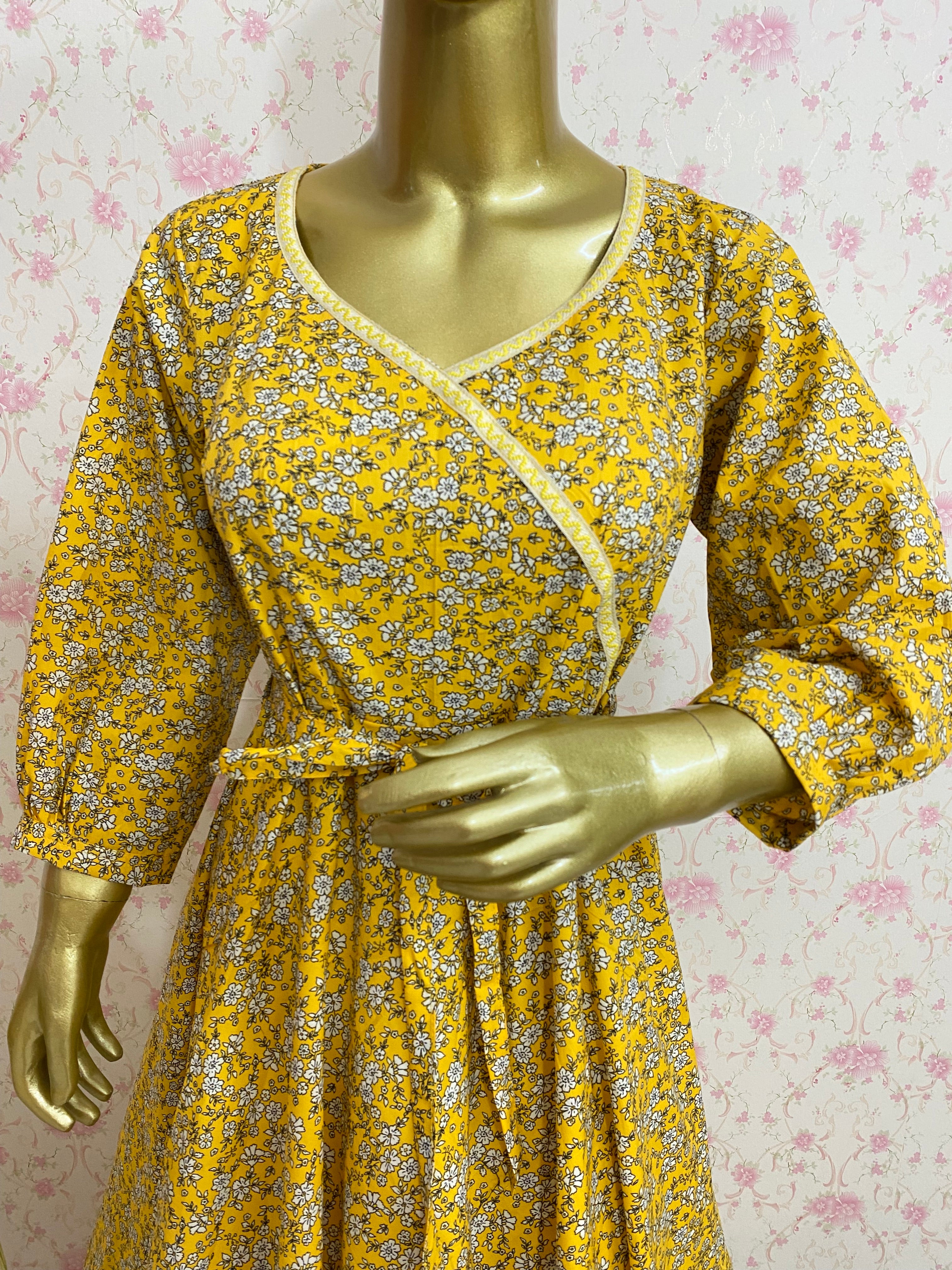 Yellow cotton dress - kasumi.in