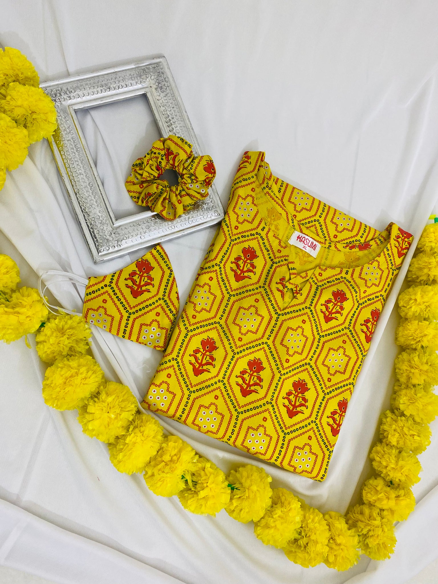 Yellow rayon kurti